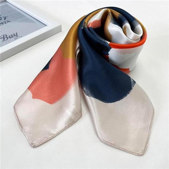 Mulberry Silk Scarf – 27" Square Head Scarf for Women, Lightweight Neck Scarf - Picture 3 of 8